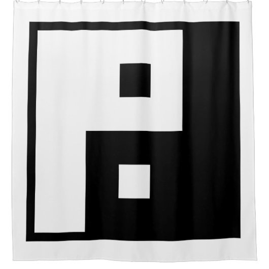 スクエア陰陽 シャワーカーテン (正面)