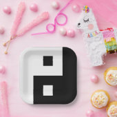 スクエア陰陽 ペーパープレート (パーティー)