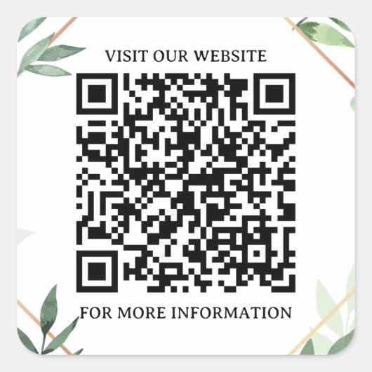 スクエア頭が切れる:ビジネスQRコードステッカー スクエアシール (正面)