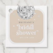 スクエア シルバー レトロ ディスコ グルーヴィー ブライズシャワー フェイバータグ (正面)