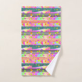 スクエア + ストライプ コラージュ キッズ ギフト バスタオルセット (ハンドタオル)