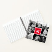 スクエア フォト コラージュ 赤 モノグラム カスタム ノートブック (内部)