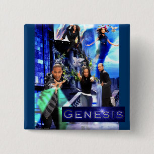 スクエア"起源"ボタン-サビエルのロゴ 缶バッジ