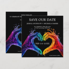 🌈スクエア❤️LGBTQハートプライド結婚 セーブザデート