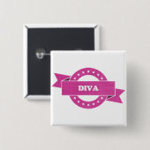 スクエアDIVAボタン。販売。 缶バッジ (正面&裏面)