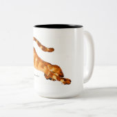 スクエアStreater著下り猫のマグオリジナルの芸術 ツートーンマグカップ (正面右)