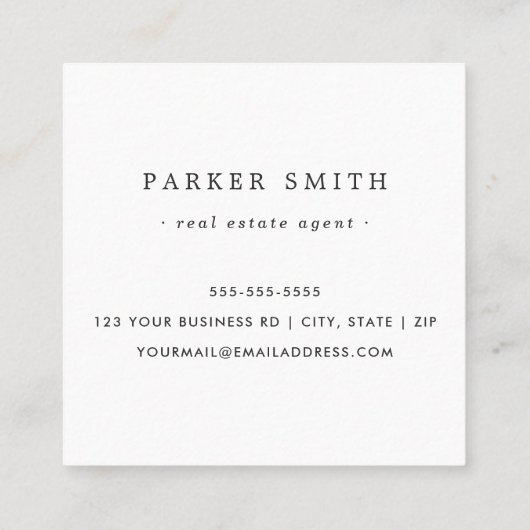 スクエカスタムアフォトミニマモダンリストプロフェッショナル スクエア名刺 (裏面)