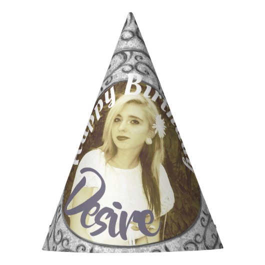 スクエレガントロール写真挿入パーティーハパーソナライズされたット パーティーハット (正面)