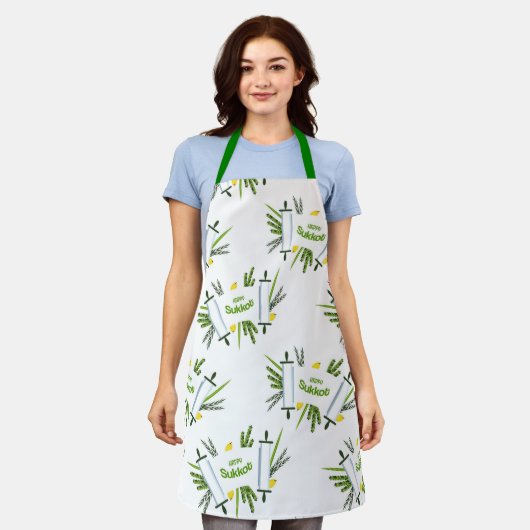 スクコットエプロン – 小、中、大 – 休日 エプロン (着用した状態)