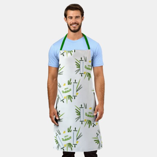 スクコットエプロン – 小、中、大 – 休日 エプロン (着用した状態)