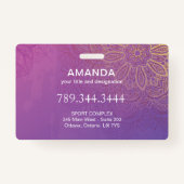 スクハスナポーズパープルマンダラチャクラ名バッジ バッジ (裏面)