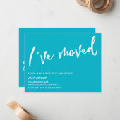 スクバカジュアルブルーとホワイトを移動した手書き ノートカード (正面/裏面インサイチュ)