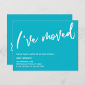 スクバカジュアルブルーとホワイトを移動した手書き ノートカード (正面/裏面)