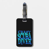 スクバ熱狂するダイバー ラゲッジタグ (裏面縦)