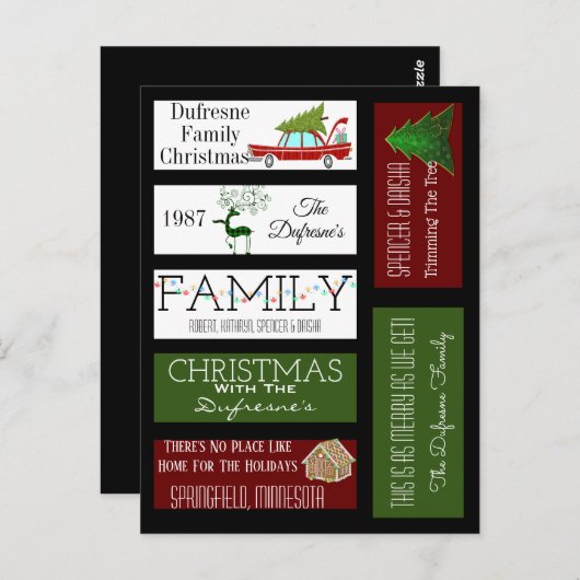 スクパーソナライズされたラップブックのクリスマスラベル ポストカード (正面/裏面)