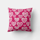 スクラはっきりしたブ赤と白ルハートパターン クッション (裏面)