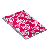 スクラはっきりしたブ赤と白ルハートパターン ノートブック (右側)