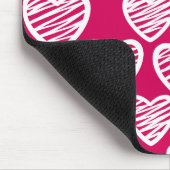 スクラはっきりしたブ赤と白ルハートパターン マウスパッド (コーナー)