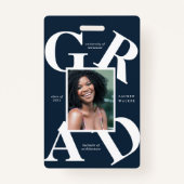 スクラはっきりしたースカラーの卒業発表 バッジ (正面)