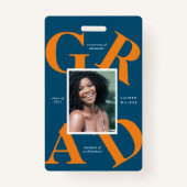 スクラはっきりしたースカラーの卒業発表 バッジ (正面)