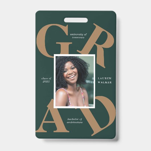 スクラはっきりしたースカラーの卒業発表 バッジ (正面)