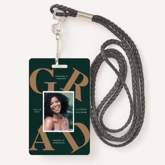 スクラはっきりしたースカラーの卒業発表 バッジ (裏面ランヤード)