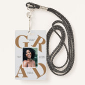 スクラはっきりしたースカラーの卒業発表 バッジ (裏面ランヤード)