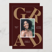 スクラはっきりしたースカラーの卒業発表 招待状 (正面/裏面)