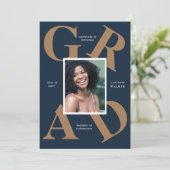 スクラはっきりしたースカラーの卒業発表 招待状 (スタンド正面)