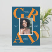 スクラはっきりしたースカラーの卒業発表 招待状 (スタンド正面)