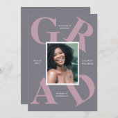 スクラはっきりしたースカラーの卒業発表 招待状 (正面/裏面)