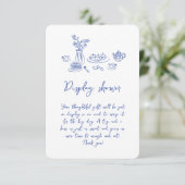 スクライブお洒落ルドールハンドドローブライダルシャワー エンクロージャーカード (スタンド正面)