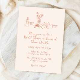 スクライブお洒落ルドールハンドドローブライダルシャワー 招待状