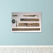 スクライブの楽器(木、アイボリー、ブロンズとen) キャンバスプリント (インサイチュ (ウッドフロア))