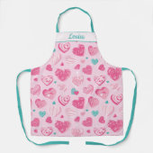 スクライブよくはしゃぐルハートデザイン エプロン (正面)