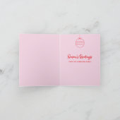 スクライブモダンルイラストレーションドードルピンクと赤 シーズンカード (内部)