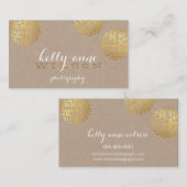 スクライブモダンルスポットかわいい金ゴールドはっきりしたスケッチクラフト 名刺 (正面/裏面)