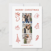 スクライブモダンルフォトクリスマスフラットホリデーカード シーズンカード (正面)