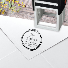 スクライブモダンルラウンド差出人住所 セルフインキングスタンプ