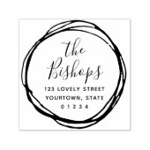 スクライブモダンルラウンド差出人住所 セルフインキングスタンプ (デザイン)