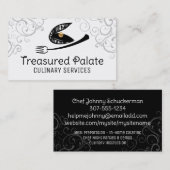 スクライブルカキエビのシーフードフォークケータリングパー 名刺 (正面/裏面)