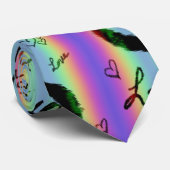 スクライブルラブクソハートストライプネックタイ ネクタイ (ロール)