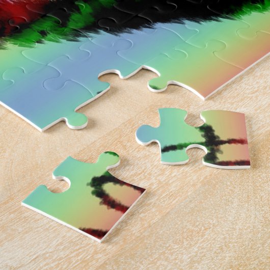 スクライブルラブクソハートストライプパズル ジグソーパズル (側面)