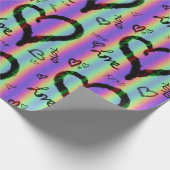 スクライブルラブクソハートラッストライプピング紙 ラッピングペーパー (角)