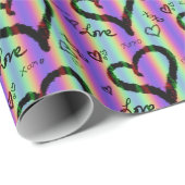 スクライブルラブクソハートラッストライプピング紙 ラッピングペーパー (ロールコーナー)