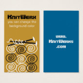 スクライブル糸ボール編み物針ギフトラベルカード (正面&裏面)