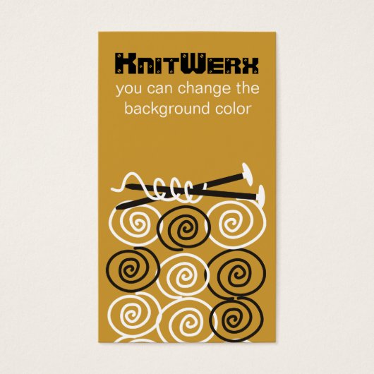 スクライブル糸ボール編み物針ギフトラベルカード (正面)