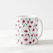 スクラカラフルイお洒落ブルフローラ コーヒーマグカップ (正面右)