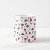 スクラカラフルイお洒落ブルフローラ コーヒーマグカップ (中央)