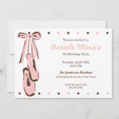 スクラシックイートピンクバレエシュー招待状 招待状 (正面)